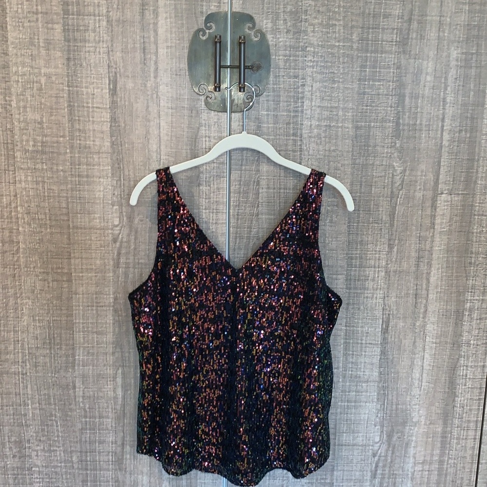 Loft‎ Sequin Double V Shell
